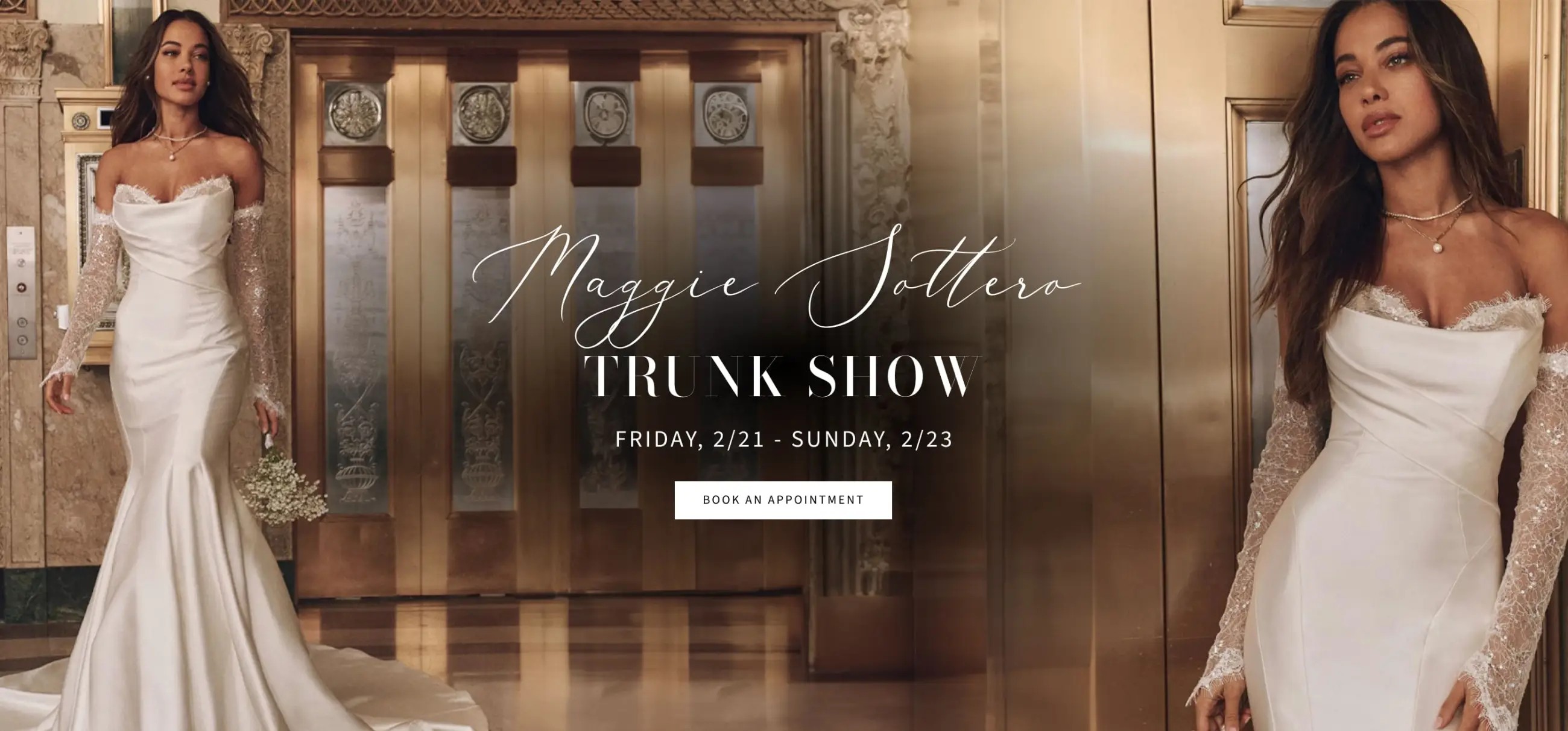 Maggie Sottero Trunk Show banner for desktop