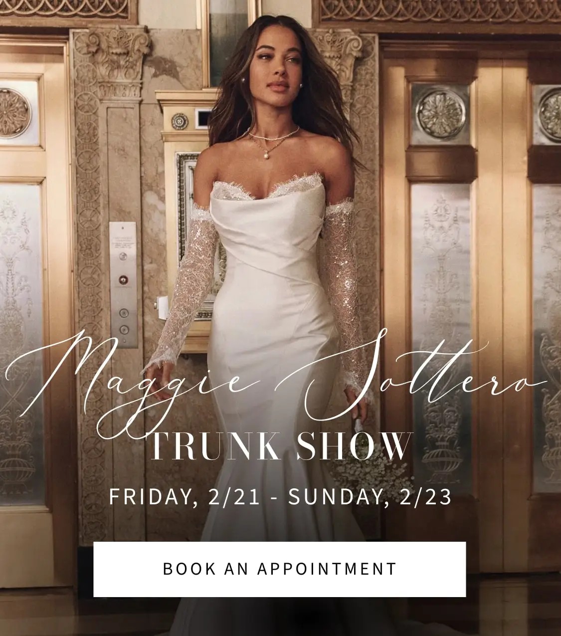 Maggie Sottero Trunk Show banner for mobile